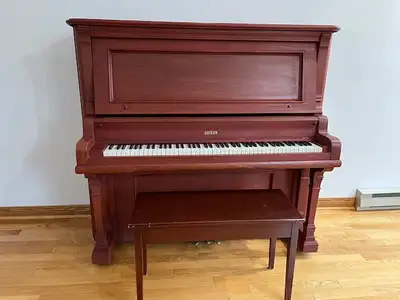 Piano droit et banc, View more