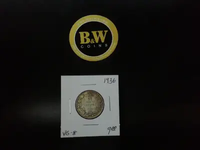 1936 Canada 25 Cents VG-8 Coin, View more