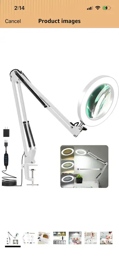 New-Magnifying Glass Desk Lamp with Light, View more
