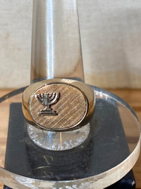 Jewish Menorah Ring In 14K Yellow Gold Solid Jewelry