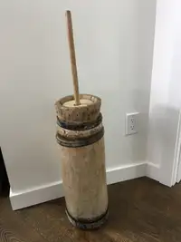 Rare, one of a kind butter churn from hollowed tree