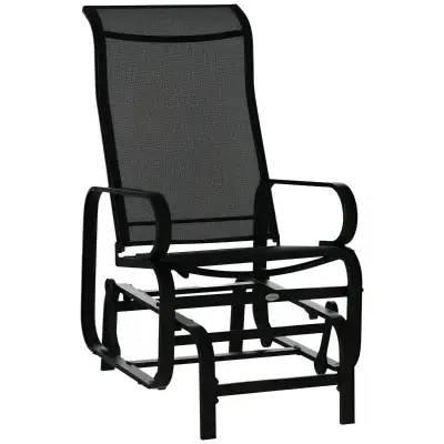 Patio Glider with Breathable Mesh Fabric, Black Color , View more