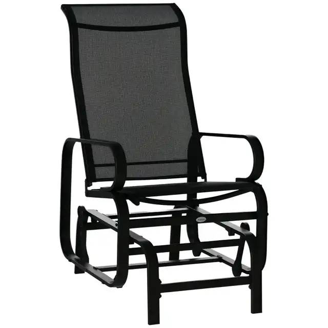 Patio Glider with Breathable Mesh Fabric, Black Color  in Patio & Garden Furniture in Markham / York Region - Image 2