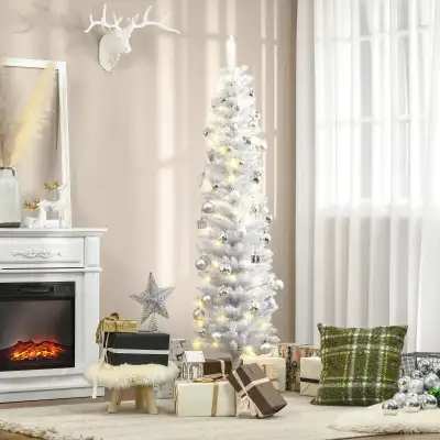 6ft Tall Prelit Pencil Artificial Christmas Tree, Holiday Décor , View more