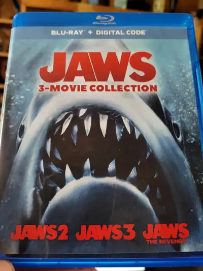 Jaws Blu-Ray 3-Movie Collection. Jaws2, Jaws3, Jaws The Revenge. Brand new. Brand new, but has broke...