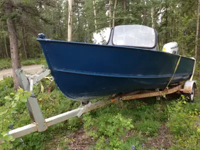 Aluminum Lund boat is 62” wide and 2’ deep. Stability on lakes makes a great boat for touring or fis...