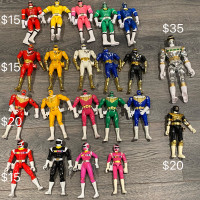 Vintage Power Rangers toy figures, Mighty Morphin