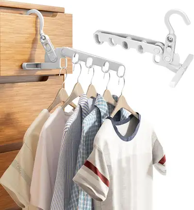 2pcs Grey Folding Clothes Hanger Drying Rack, Portable Travel, View more