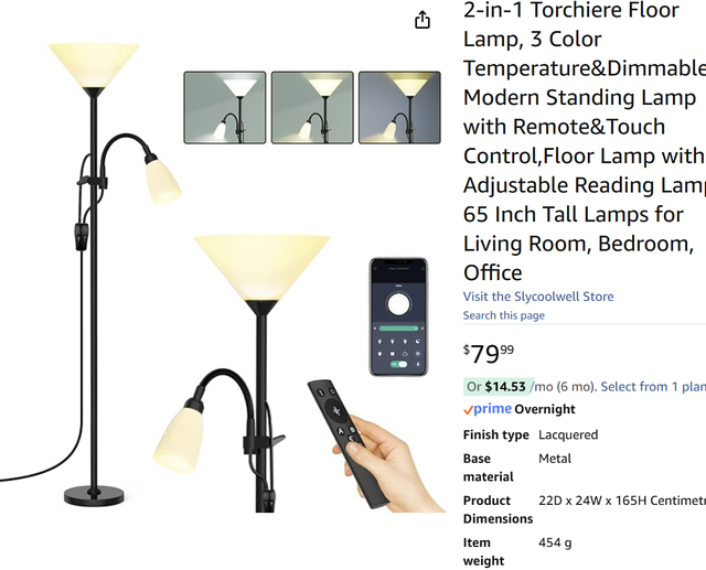 NEW IN BOX: 2-in-1 Torchiere Floor Lamp, Modern Standing Lamp in Indoor Lighting & Fans in Markham / York Region - Image 3