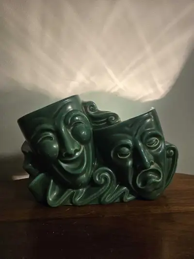 Comedy & Tradegy Lamp Porcelain 50's Lamp, View more