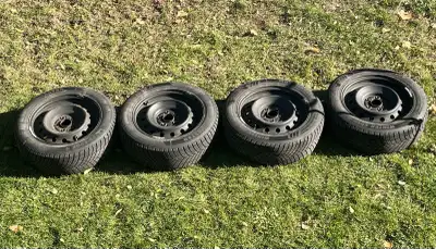 Winter tires and steel rims for Honda Civic 205/55R16. Motomaster/Hankook Winter Edge II. Lug (bolt)...