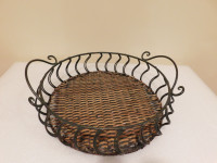 Large Round Wicker/Metal Basket