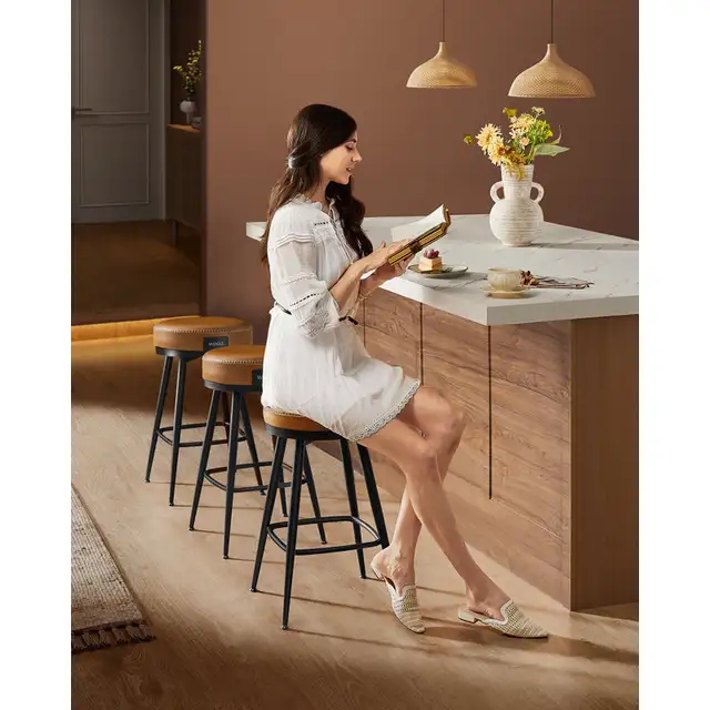 Counter Height Swivel Bar Stools, Synthetic Leather in Chairs & Recliners in Markham / York Region - Image 3
