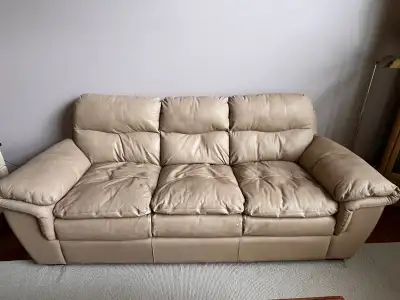 Leather Couch - Worn, As Is - FREE, View more