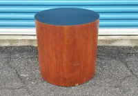 RS Associates Cdn teak mcm cylinder round end side table c1968