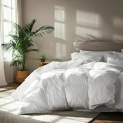 NEW Serta Goose Feather Down Fiber Cotton Comforter Queen Size, View more