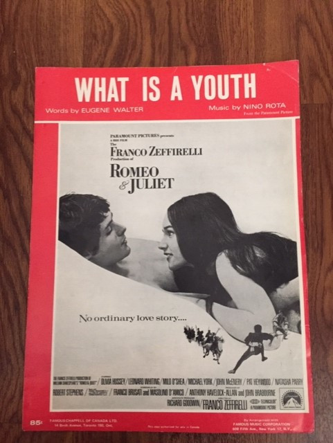 What Is A Youth by Nino Rota ROMEO & JULIET Sheet Music 1969 in Other in City of Toronto
