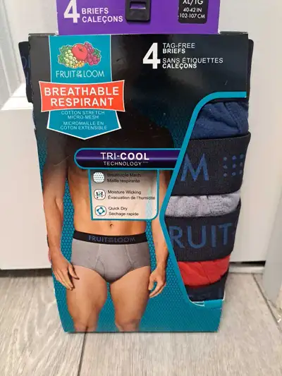 Brand New Fruit of the Loom Mens 4 pack Briefs; Size XL only, View more