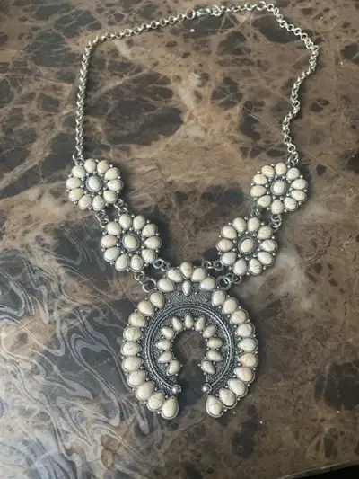 Fashionable necklace with real stones in S. Steel, View more