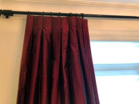 RED SILK LINED DRAPES