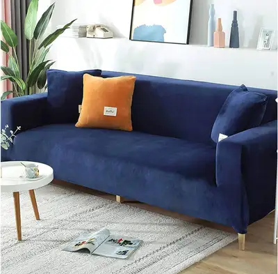1 2 3 4 Seater Velvet Sofa Cover, Stretch Sofa Slipcover Sectional Couch Covers Soft Plush Sofa Cove...