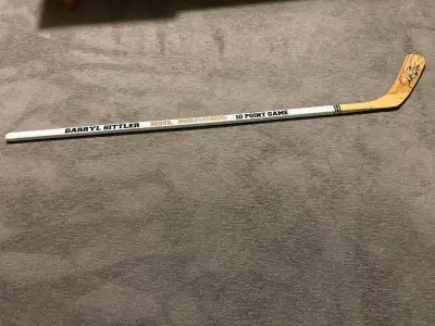 DARRYL SITLER 10 POINT GAME SIGNED & DATED HOCKEY STICK, View more