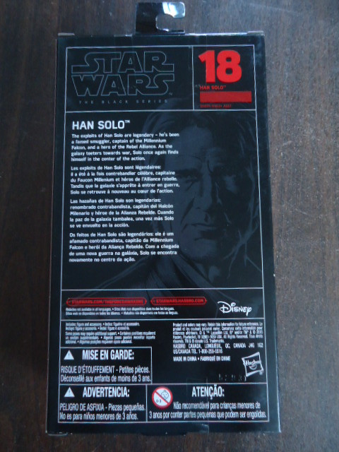 Star Wars Black Series #18 Han Solo Dated :2015 in Toys & Games in Strathcona County - Image 2