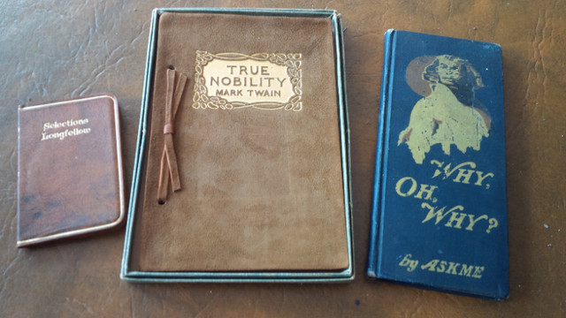 3 Older Collectible Small Books, Longfellow, Twain, Askme in Arts & Collectibles in Stratford