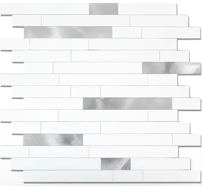 Transform your space with these brand new peel and stick metal tiles in bright white. Perfect for a...
