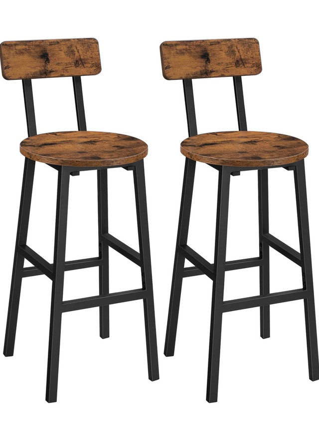 Bar Stools, Set of 2 Round Bar Chairs, 24.4 Inches Bar Stools wi in Chairs & Recliners in Hamilton