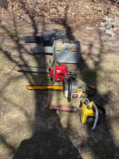 3 chainsaws sold as set., View more