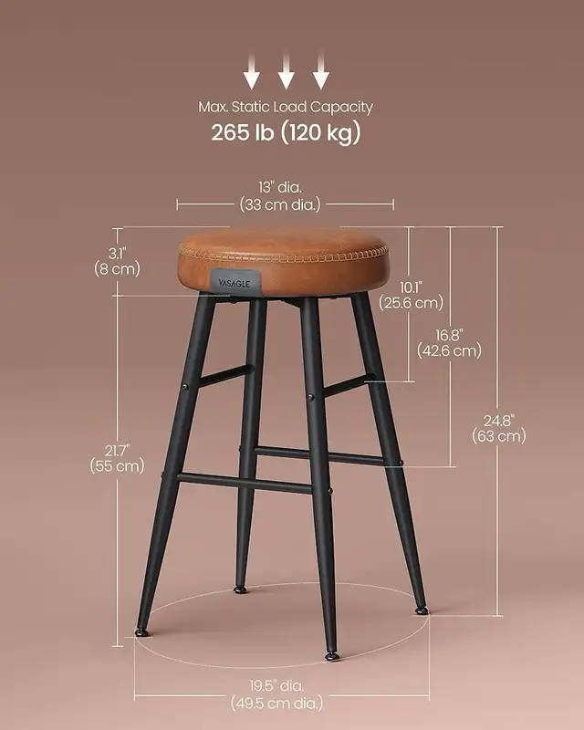 Kitchen Counter Stools, Breakfast Stools, Synthetic Leather with in Chairs & Recliners in Markham / York Region - Image 7