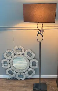 New floor lamp & lightly used mirror