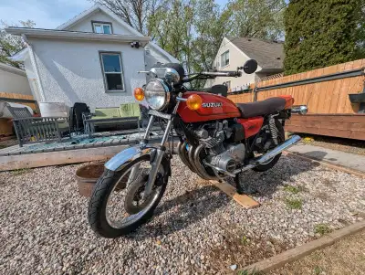 1979 Suzuki gs750. Picked it up as a non runner a few years back and rebuilt the top end it runs and...