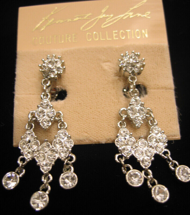 NEW "KENNETH JAY LANE COUTURE" CRYSTAL CLIP EARRINGS in Jewellery & Watches in Hamilton