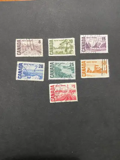 7 Vintage Canadian Stamps - Set of 7, View more