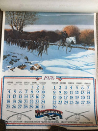 Vintage Rare 1976 USA Centennial Calendar Winchester Americana T
