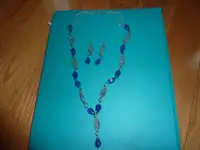 GLASS BEAD EARRINGS AND NECKLACE, - FROM ONE OF A KIND Craft sho