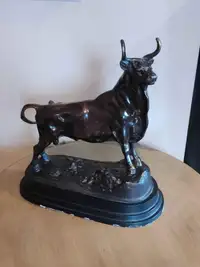 Metal Statue of Bull (Patinated Bronze)
