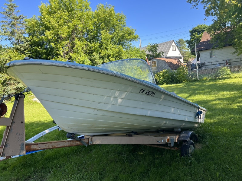 14ft boat motor and trailer Powerboats & Motorboats Barrie Kijiji