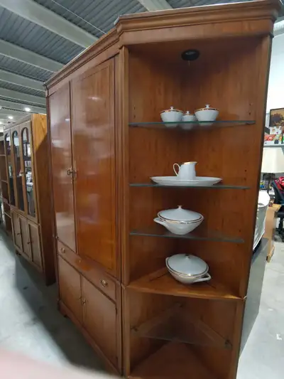 Drexel Wooden Armoire with corner cabinets, View more