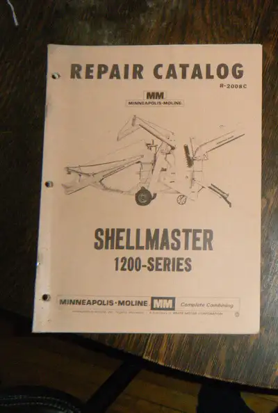 Minneapolis Moline 1200 ShellMaster Combine Parts Catalog shipping available at your cost any questi...