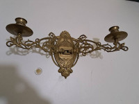 Vintage Brass Wall Mount swivel Candelholder