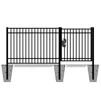 144FT Industrial Ornamental Fencing Line 7’×5’ (20 Panels & 1 Ga