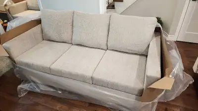 Light gray fabric sofa and loveseat, View more