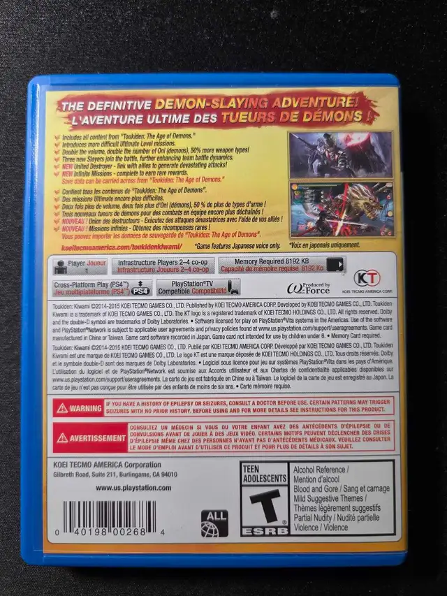 Koei Tecmo Toukiden Kiwami PlayStation Vita in Sony PSP & Vita in Markham / York Region - Image 3