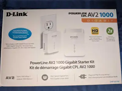 D-Link PowerLine AV2 1000 Gigabit Starter Kit, View more
