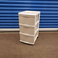Office Storage 3 Drawer Plastic Work Container W/ Wheels K6844