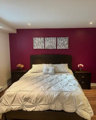 Modern wood queen size bed, View more