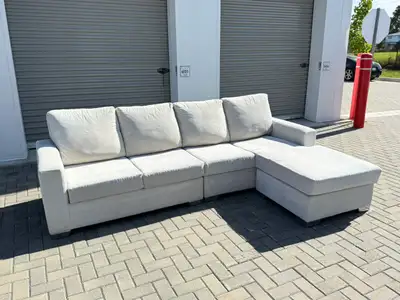 Free Delivery  Leons Beige couch Sectional Lshape sofa , View more